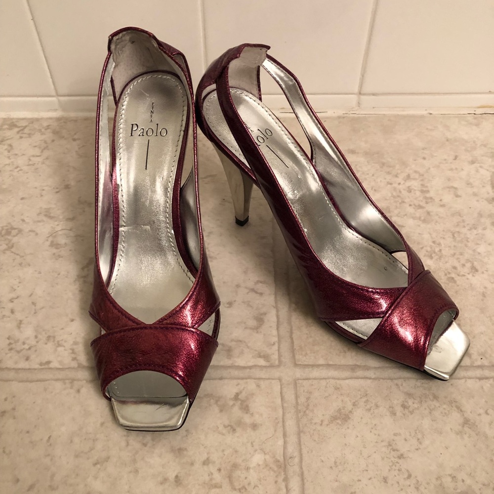 Paolo Open Toe Patent Leather Shoes